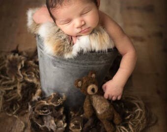 Felted Teddy Bear Newborn Photography Prop