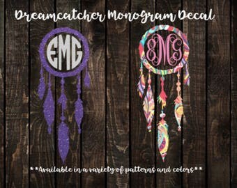 Dreamcatcher Decal, Monogram Decal, Yeti Decal, Tumbler Decal