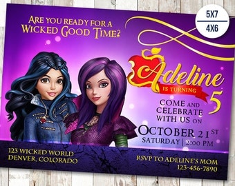 Descendants 2 invitations | Etsy