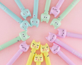 Kawaii Cat Pen, Cute Stationary Writing, Student Gift, kitty pen