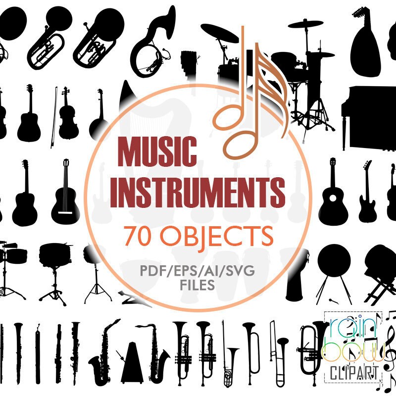 Download Music svg, Music Instruments Silhouette, Music Clipart ...