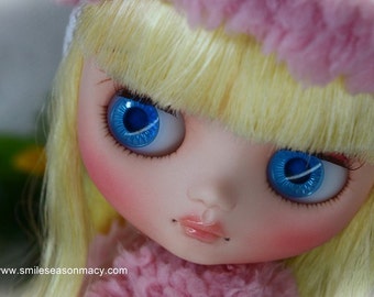 Custom Blythe Dolls For Sale by Free shipping - Custom blythe middie size - nellie nibbles by smileseason.macy /カスタムブライス/doll faceup/doll Makeup/doll dress/doll dolloutfits