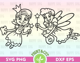 Tooth Fairy SVG, Tooth Fairy Clipart, First Tooth, Tooth Fairy Decal, Svg Silhouette, Svg File, SVG Cutting File, Fairy SVG, Svg Vector Art
