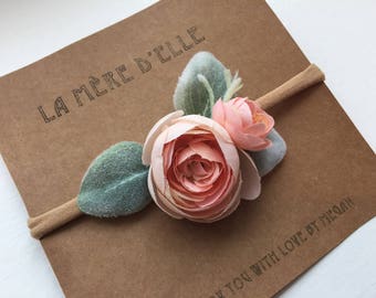 Baby girl headband Spring Collection Coral