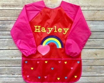 Little Artist Personalized Kid's Art Smock, Customized Kids Art Apron Smock, Monogram Kids Art Apron Smock, Kids Art Apron, Girl Apron
