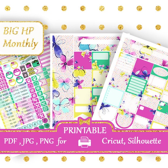BIG Happy Planner Printable Large Happy Planner Monthly kits