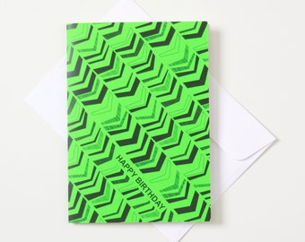 Greeting Card - Fluro / Chevron