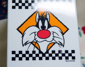 Vintage Looney Tunes Tissue Box Cover! Tweety Bird , Sylvester 1993