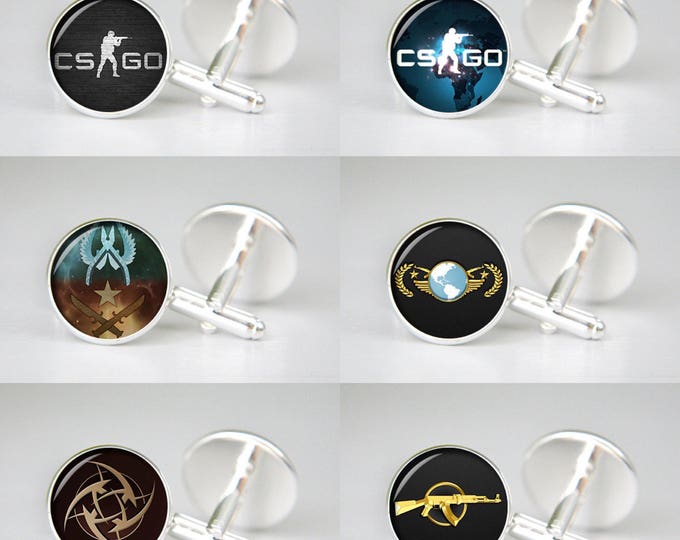 CS GO Cufflinks, Csgo Cuff Links, Counter Strike, Cool Cufflinks, Gamer Gift, Overwatch, Wedding, Groomsmen Gift, Custom Cufflinks