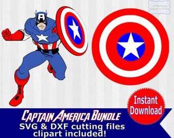 Captain America SVG, Captain America Digital Clip Art, superhero svg, PNG Files, SVG Files for Silhouette Cameo, Scrapbook, avengers svg,dxf