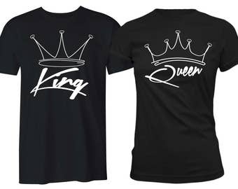 King and Queen Couple Shirts His and Hers Couple T-Shirts