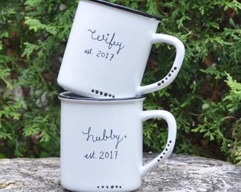 Wifey hubby mugs wifey mug wedding gift honeymoon mugs hubby wifey wedding mugs bridal shower couples mugs wifey and hubby anniversary gift