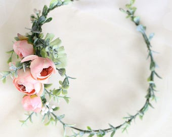 Mia Silk Flower Ranunculus Peony Silk Flower Crown and Hair Comb // Hair Vein // Wedding / Prom / Bridesmaids / Flower girl / Coachella