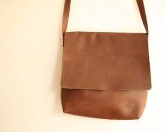 Leather Crossbody Bag Leather Satchel Leather Messenger Bag Rustic Leather Brown aged leather bag Dark brown leather bag