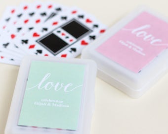 Wedding Playing Card Favors with Personalized Label