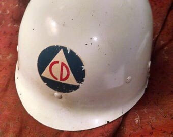 Authentic Vintage Cold War Era Civil Defense Helmet