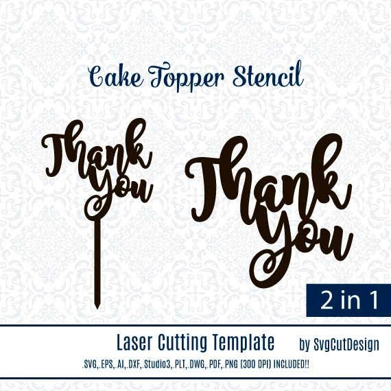 Download Thank You DIY wood coaster stencils wedding cake topper Laser