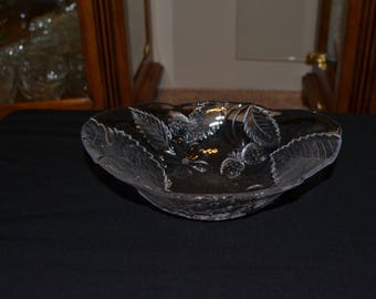 Soga Clear Glass Bowl Grapes, Strawberry, Flower