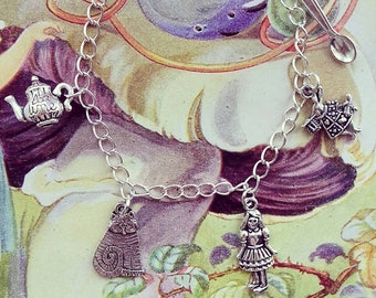 Alice in wonderland charm bracelet