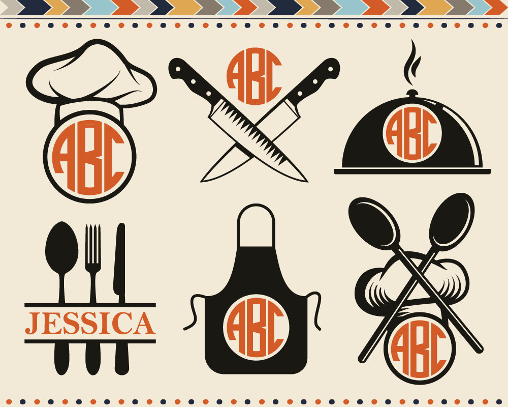 Download Kitchen Svg Kitchen Utensils SVG Kitchen Monogram Frames ...