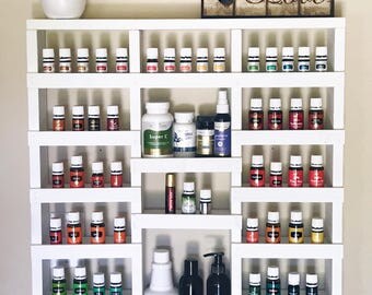 Large Essential Oils Wall Rack, Shelf, Storage, Organization, Nail Polish Rack, Spice Rack, White