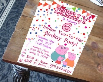 Peppa Pig Invitation, Peppa Pig Birthday Invitation, Peppa Pig Instant Download Invitation, Peppa Pig Party, Peppa Pig Card, Peppa Pig PDF