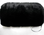SALE Faux fur black mink hand muff Adult Only one at this price