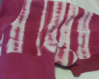 Greyhound Jammies. Medium - Raspberry tie dye stripes