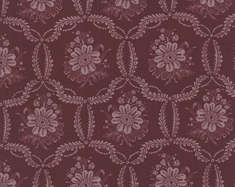 Ville Fleurie Fabric - Half Yard - Moda Fabric Honfleur Purple Bordeaux Large Scale Print French General Fabric Quilt Fabric 13763 15