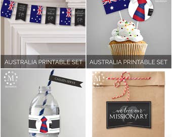 INSTANT DOWNLOAD - AUSTRALIA - Missionary Farewell Welcome Home Decoration Printable Set for Elders