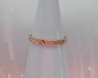 Rose Gold Wedding Band, Sparkle Ring, Gold Stardust Ring, Unique Rose Gold Wedding Ring, Organic Wedding Band, Gold Stack Band