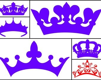 Crowns Tiaras SVG, PDF, PNG, Jpg Studio3 Files - Custom Designs & Wording Welcome