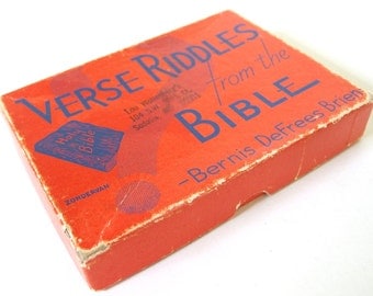 Vintage 1930's Verse Riddles Bible Trivia Game by BD Brien