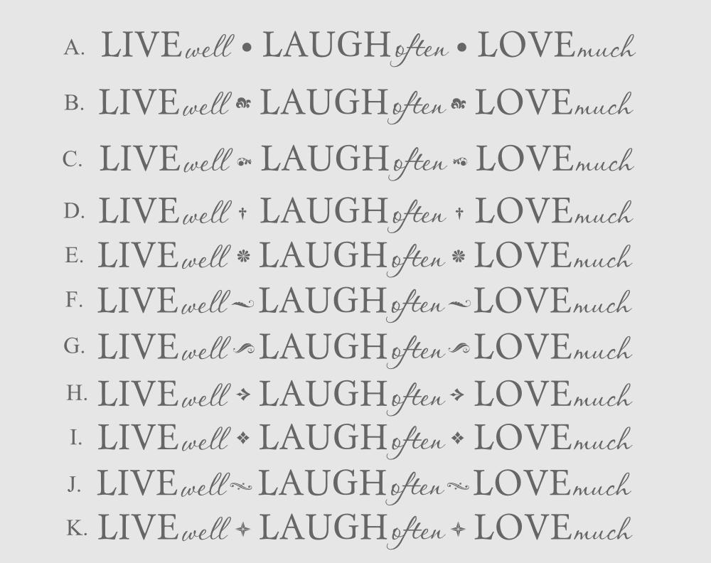 Wall Decal Living Room Wall Decor "Live Well Laugh ten Love Much"