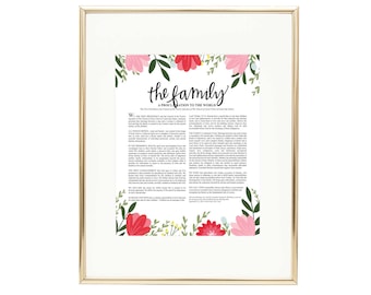 The Family Proclamation - Floral LDS Wall Art