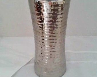 Vintage 3-Piece Hammered Chrome Cocktail Shaker