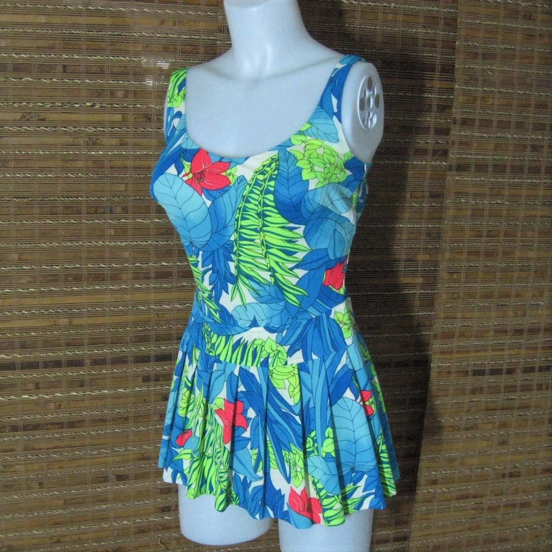 60s Vintage Catalina Swimsuit Skirted One Piece Bathing Suit