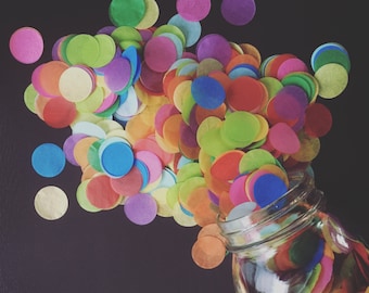 RAINBOW FUN / tissue paper confetti / cake table / party confetti / confetti toss / rainbow decorations / wedding decor / balloon confetti