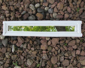 Upcycled Mirror Bamboo White Framed Long and Narrow