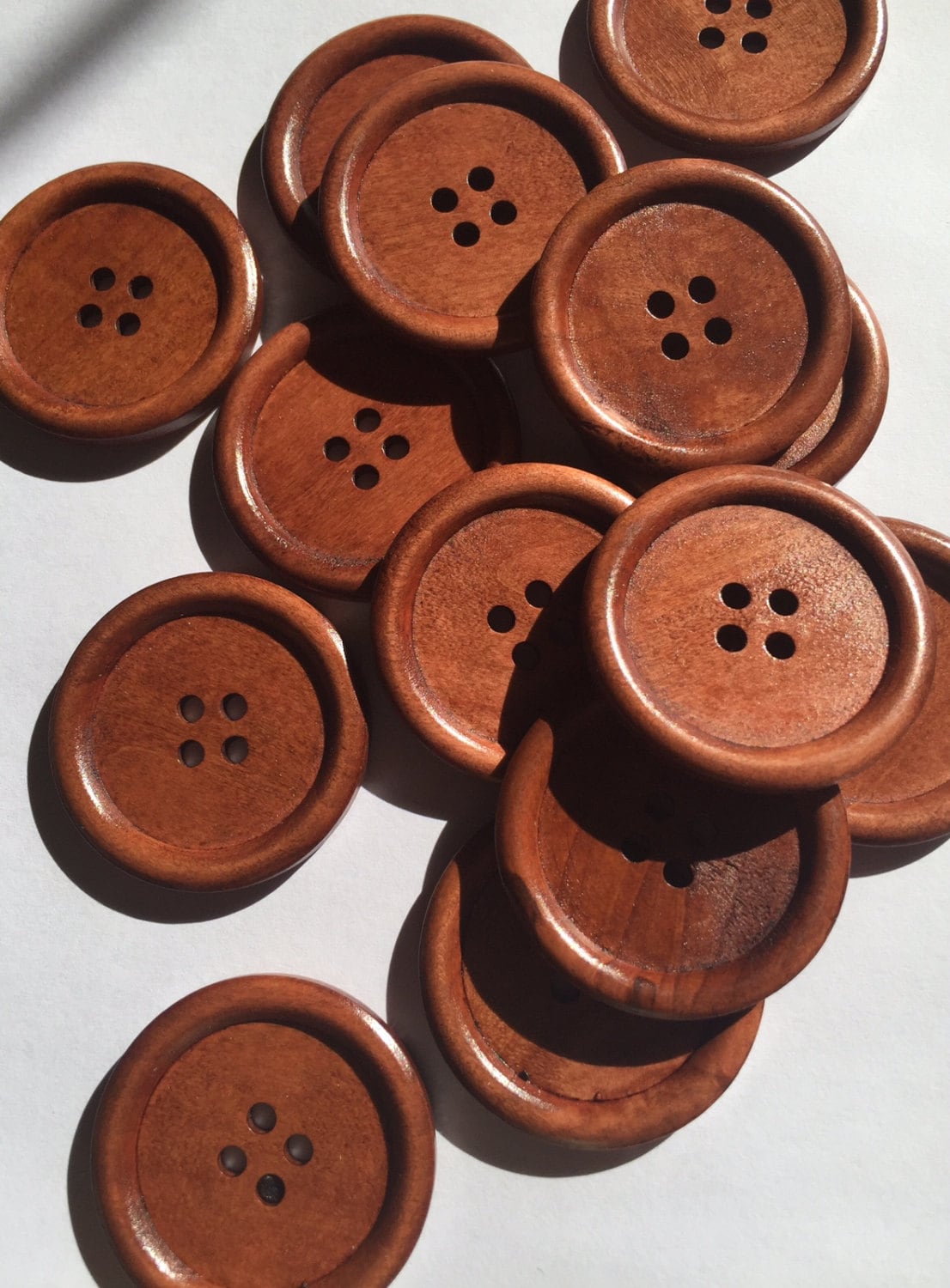 SALE Large Wooden Sewing buttons New sew through matching