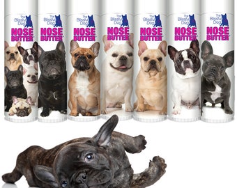 French Bulldog ORIGINAL NOSE BUTTER® Handcrafted Balm for Rough, Dry, Irritated Dog Noses .50 oz. Tube Your Choice of Seven Frenchie Labels