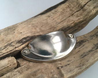 Silver Metal Cup Pull - Bin Pull - Drawer Pull (RTG03-1)