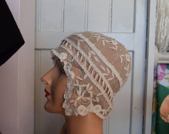 Edwardian Lace Boudoir Cap