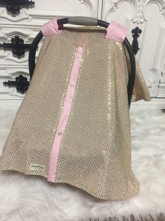 CAR SEAT COVER gold sparkle / Gold / Car Seat Canopy