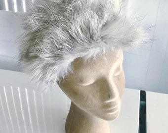Vintage White Fox Fur Hat 1950's Glamor