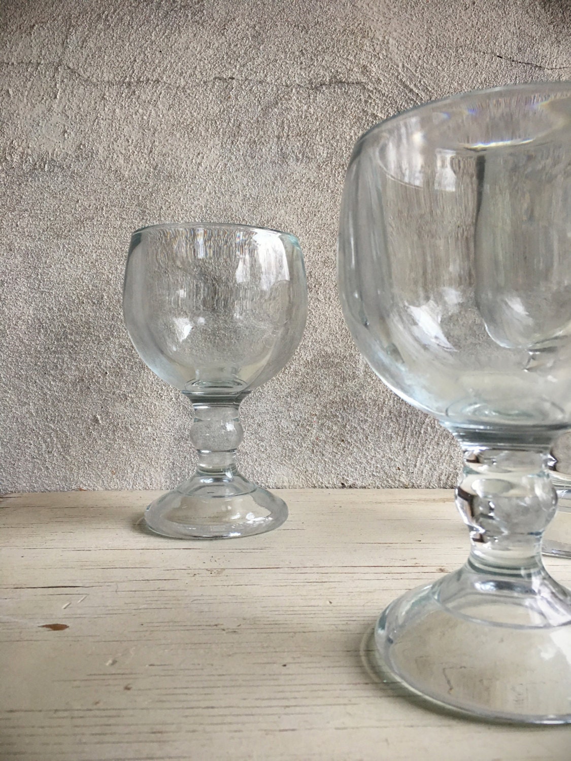 Vintage heavy duty beer goblet fishbowl glass, brony beer chalice, beer lover gift, man cave bar