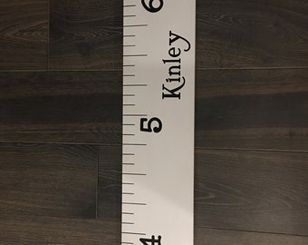 Personalized White Wooden Growth Chart Ruler