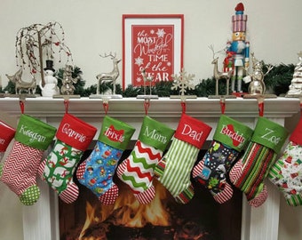 PERSONALIZED CHRISTMAS Stocking - Embroidered... personalized and 19 styles to choose from