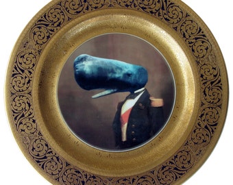 Sire Cachalot Portrait - Altered Antique Plate 11"