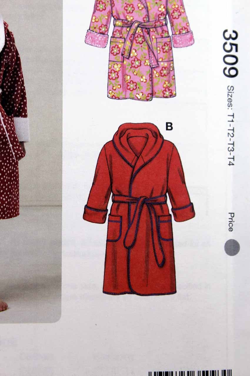 Kwik Sew 3509, Toddlers' Robes Sewing Pattern, Toddler Wrap Robe ...